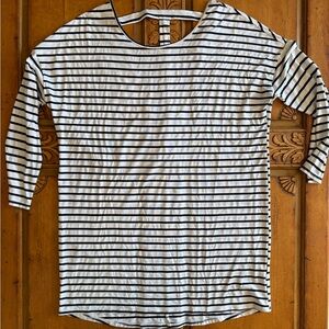 Lulumari Navy and White Striped Top